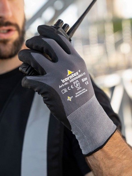 Nitrile Foam Glove - Black / Grey / 7