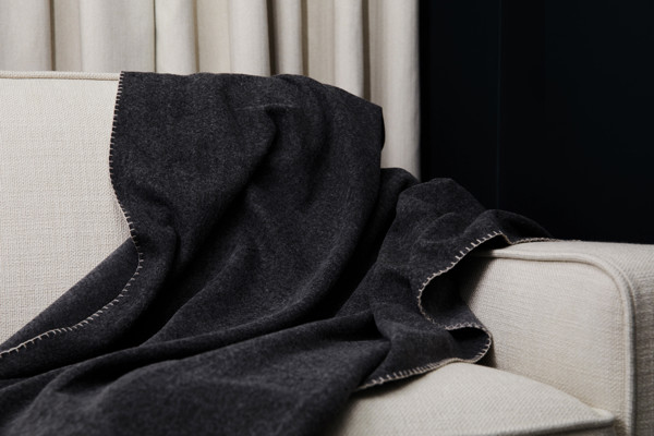 Vinga Bilton fleece plaid, 1700x1300 mm, rPET - Grey
