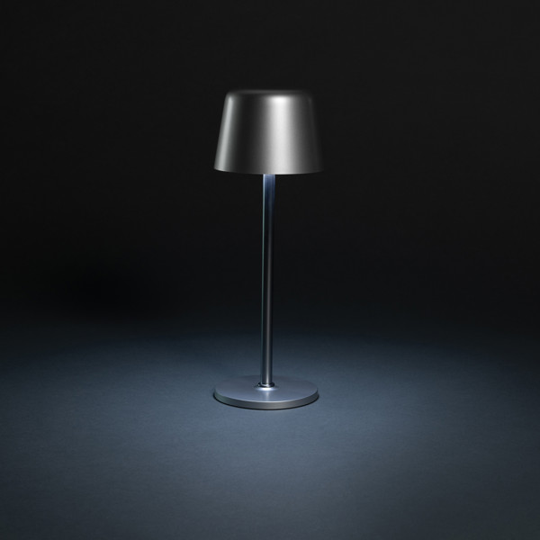 USB dobíjitelná stolní lampa Zenic z RCS recykl. plastu - Stříbrná