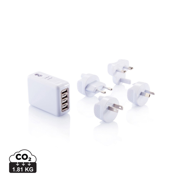 XD - Travel plug with 4 USB ports