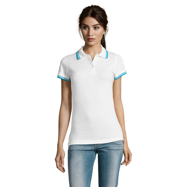 PASADENA pólo mulher 200g Pasadena Women - White / AquaM