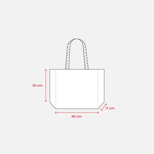 Jute Bag With Long Rope Handles And Coloured Inserts. With Gusset - White