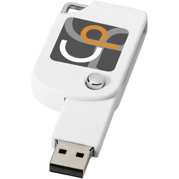 Clé USB pivotante carrée - Blanc / 64GB