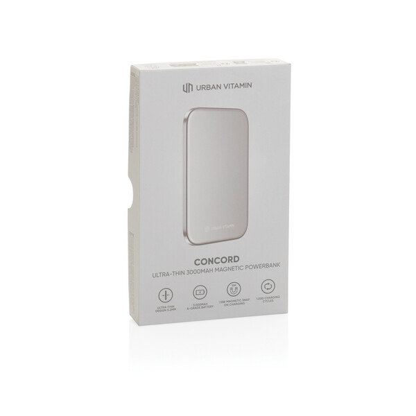 Urban Vitamin Concord RCS Ultra dunne 3000mAh powerbank - Zilver