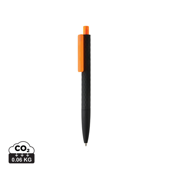 Černé pero X3 Smooth touch z RCS R-ABS - Oranžová / Černá