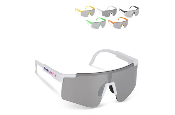 Tom R-PC Sport-Sonnenbrille mit verspiegelten Gläsern UV400 - Weiss