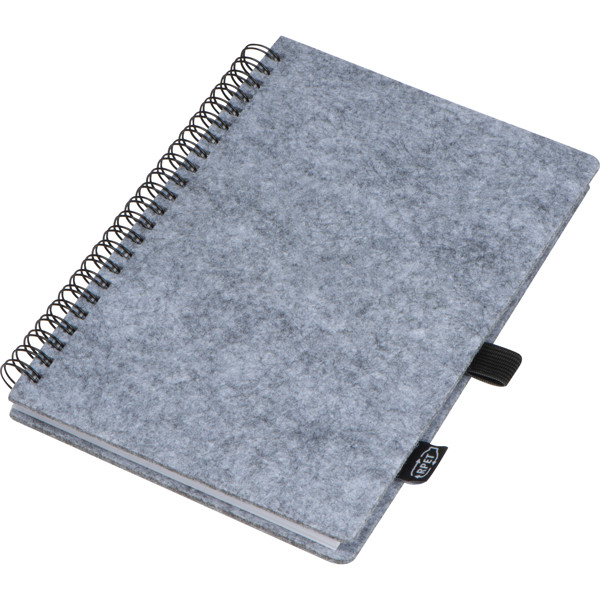 RPET felt notebook BRENDA - Silvergrey