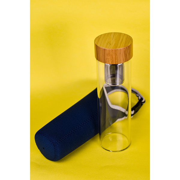600 ml Gourmet glass bottle with tea infuser