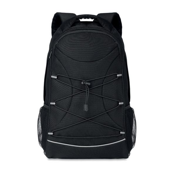 Eco-Friendly 600D RPET Backpack Monte Lomo - with Reflective Panel & Mesh Pockets 