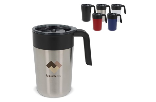 Double walled coffee mug 400ml - White
