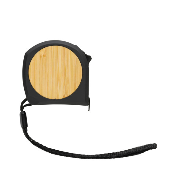 Mètre ruban 5M/19mm en plastique recyclé RCS et bambou - Noir