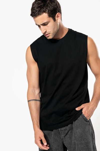 Eco-Friendly Men Sleeveless T-Shirt - White / 2XL