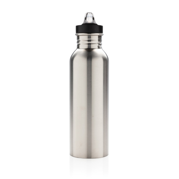 Deluxe Sportflasche aus Edelstahl - Silber