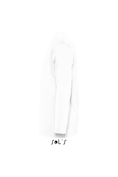 Sol's Monarch - Men's Round Collar Long Sleeve T-Shirt - White / 4XL