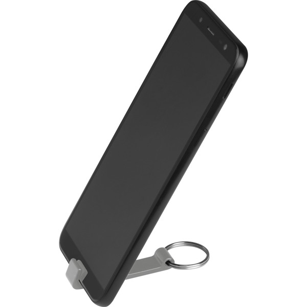 Metal keyring with bottle and can opener ADRIANO - Silvergrey