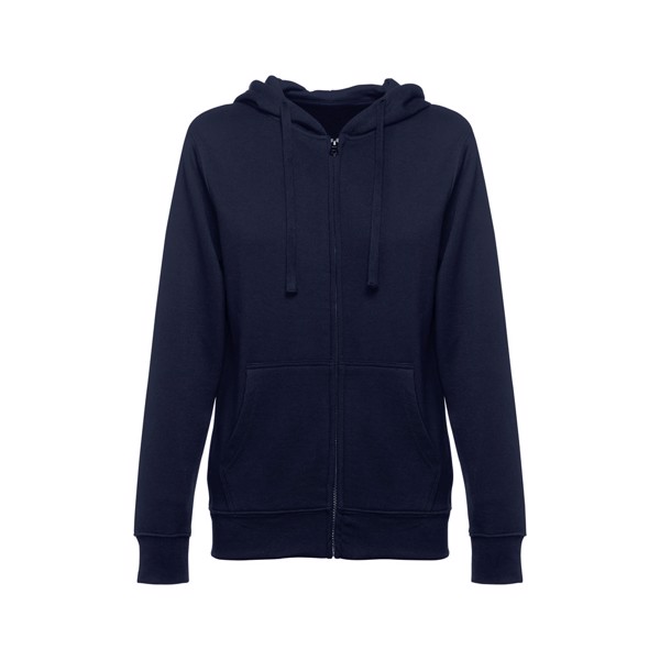 THC AMSTERDAM WOMEN. Women's hoodie in cotton and polyester with full zip - Navy Blue / XL