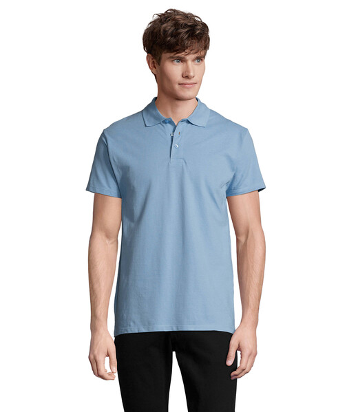 SPRING II  Polo homen  210g - Azul CéuXXL