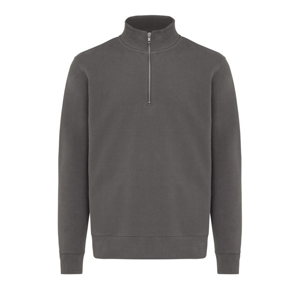 IQONIQ Elgon recycled cotton quarter zip sweater - Anthracite / XL