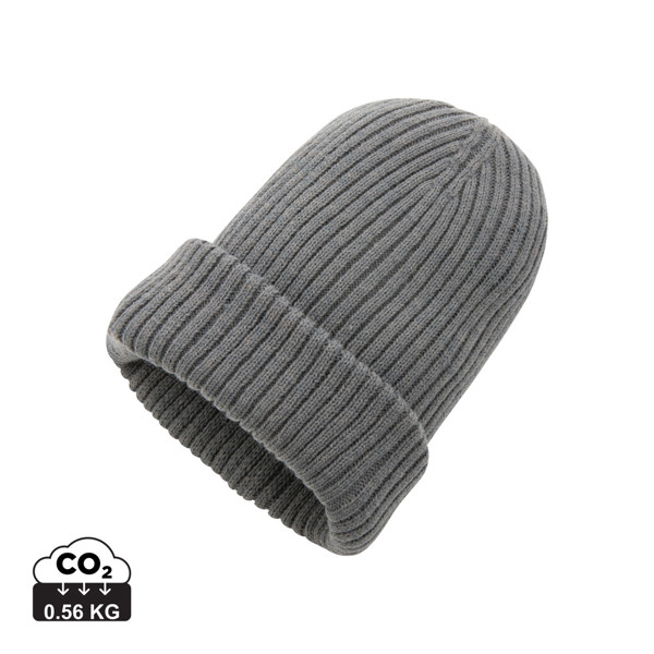 Dvojitě pletená beanie čepice Impact z Polylana® AWARE™ - Antracitová