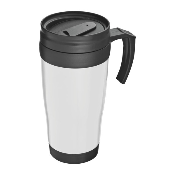 Plastový termohrnček Fort Worth 400 ml - Biela