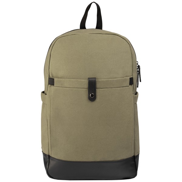 Odyssey Pack - Recycled Cotton Canvas Backpack - Dark Green / Silkscreen