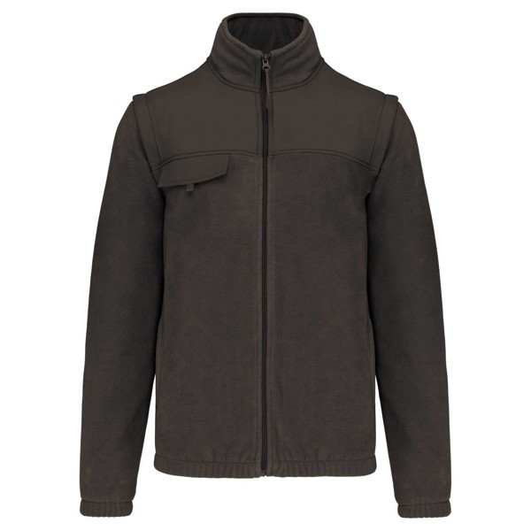 Fleece Jacket With Removable Sleeves - Dark Grey / 2XL
