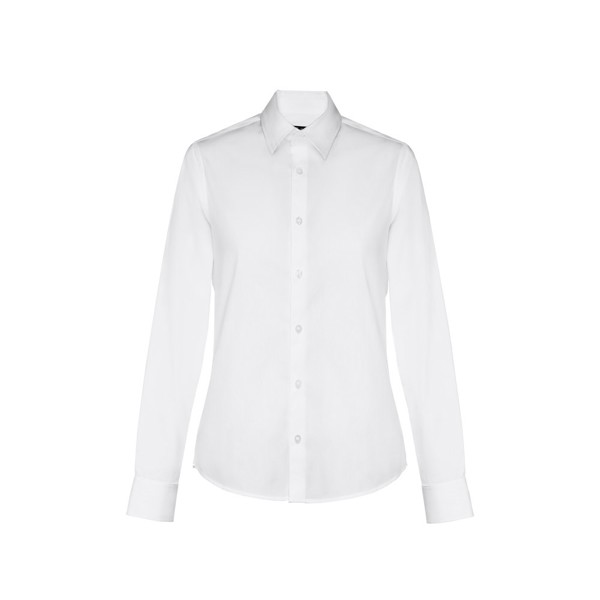 THC PARIS WOMEN WH. Chemise en popeline à manches longues pour femmes. Couleur blanche - Blanc / XL