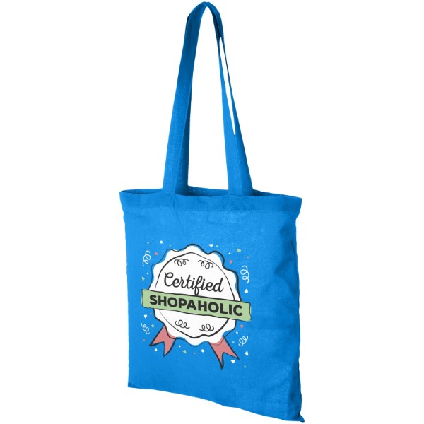 Sac shopping coton Carolina 100 gr/m² 7L - Bleu process