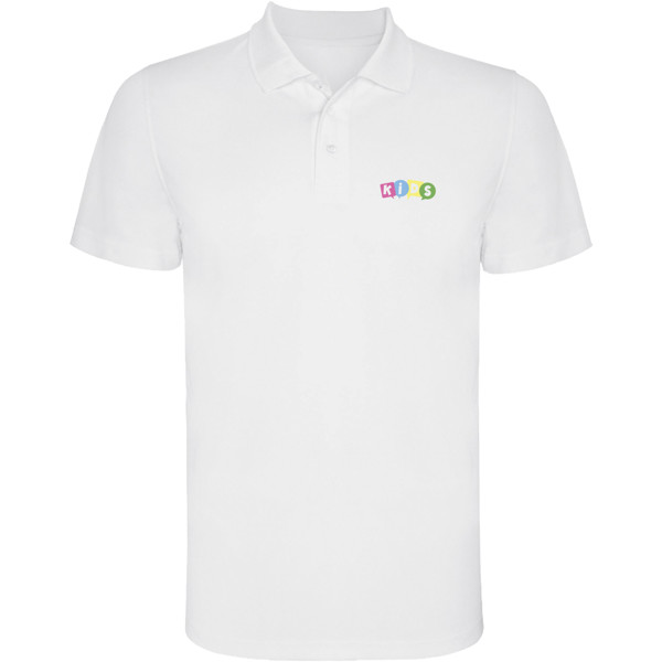 Monzha kortærmet sports polo til børn - Hvid / 8