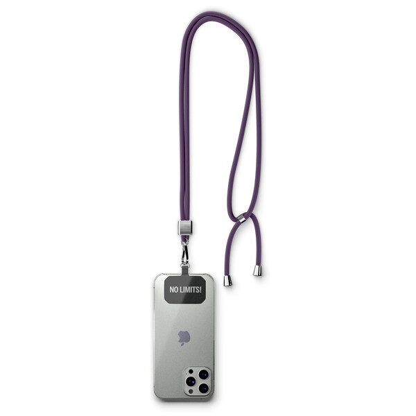Crossbody, trendy 2-tone cord phone holder made of recycled polyester (rPET) - Reflex Blue C / Black accessories