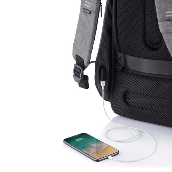Xd Design Bobby Hero XL backpack, USB, 17'' laptop - Grey / Grey