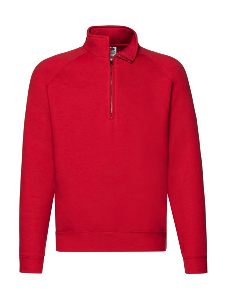 Premium Zip Neck Sweat - White / L
