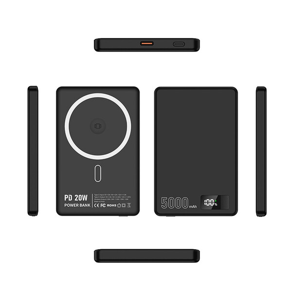 Magsafe powerbank 5000mAh with Apple Watch support - SILVER