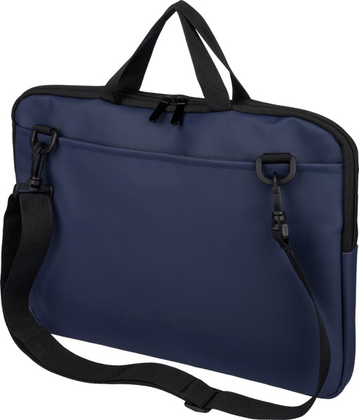 Gerecyclede PU laptoptas Rafi - zwart