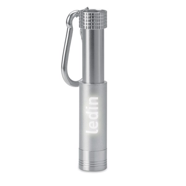 Aluminium/ABS LED key ring Pop Light - Silver