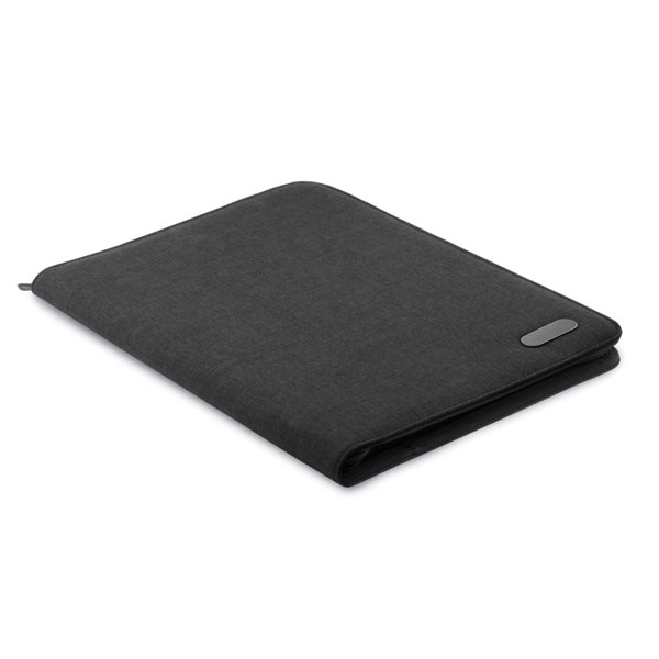 A4 zip portfolio in polyester Notes Folder - Black
