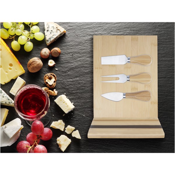 Mancheg bamboo magnetic cheese board and tools