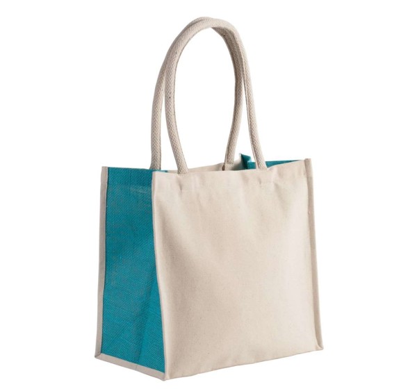 TORBA OD PAMUKA / JUTE - 17L - Turquoise