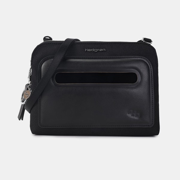 DOPPIO | Crossbody dublu + RFID - Hedgren - Black