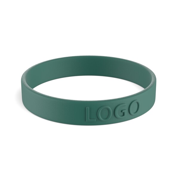 Customised silicone wristbands (12mm width) - Dark Teal Green / 18x1.2x0.2cm