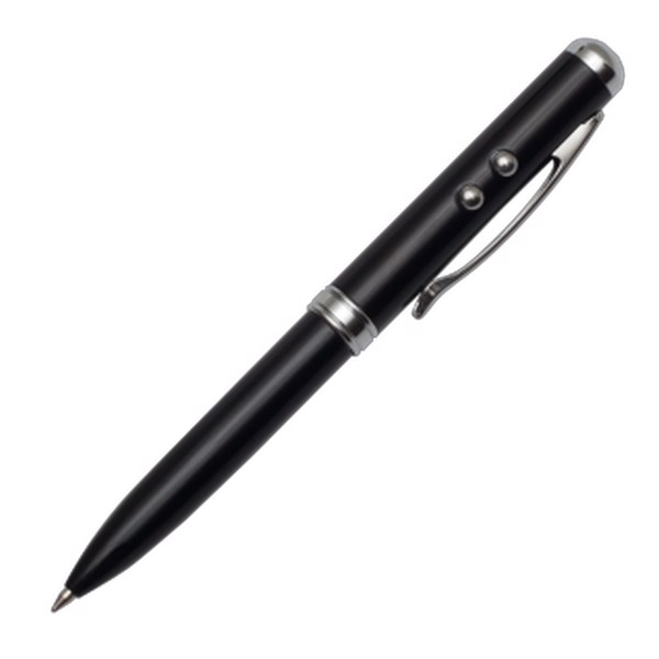Supreme ballpen with laser pointer - 4 in 1 - Black