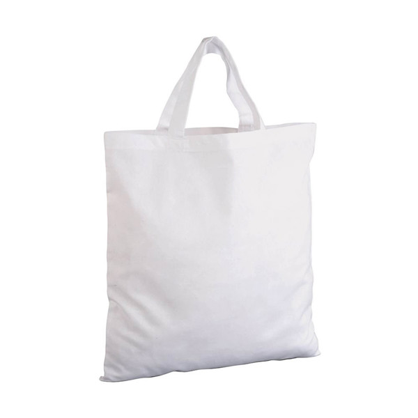 135 G/M2 Cotton Shopping Bag, Short Handles - White
