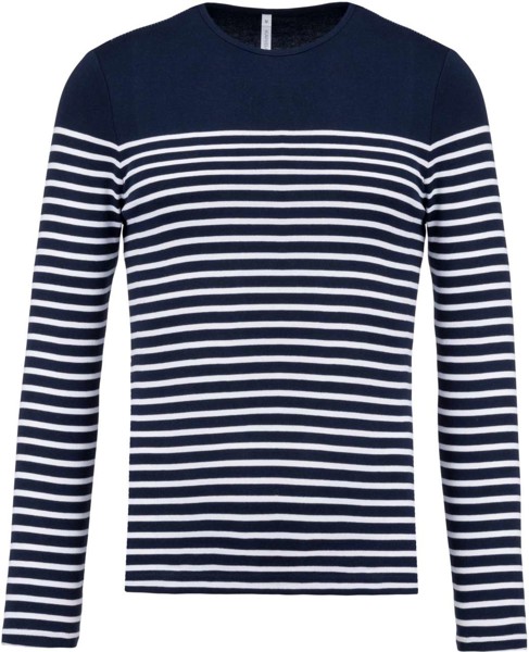 Men’S Long-Sleeved Breton Stripe Top - S