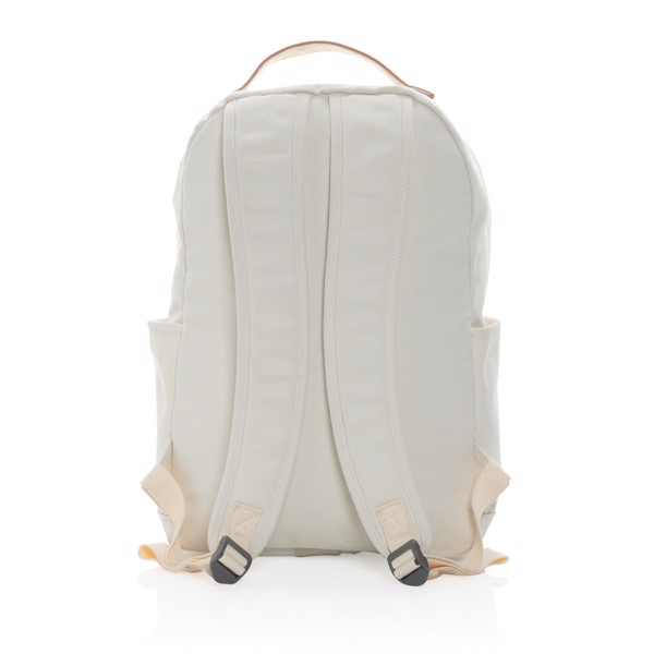 Impact AWARE™ 16 oz. recycled canvas backpack - Off White