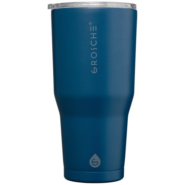 Gobelet Grosche Yukon, acier inoxydable, couvercle coulissant - 890 ml - Bleu de Minuit / Sérigraphie