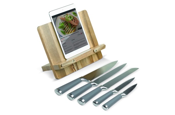 Kogebogstativ med 5 knive