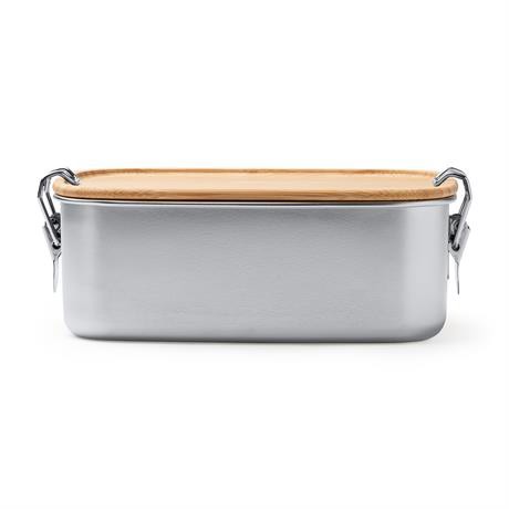 Personalised stainless steel lunch box 1 litre with bamboo lid