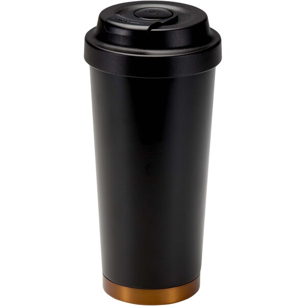 Hampton 480 ml RCS recycled stainless steel double wall vacuum insulated tumbler - Black