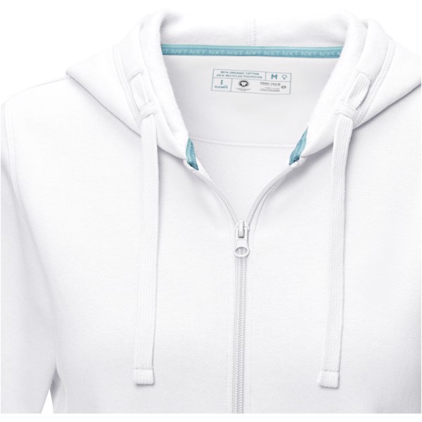 Sweat full zip à capuche Ruby bio femme - Blanc / M