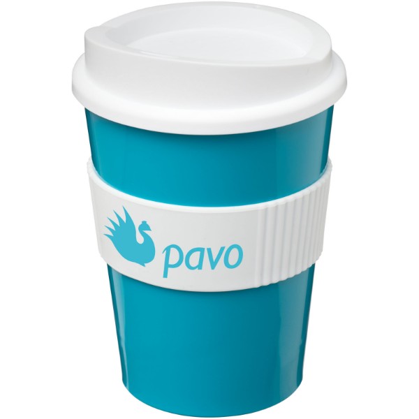 Americano® medio 300 ml tumbler with grip - Aqua Blue / White